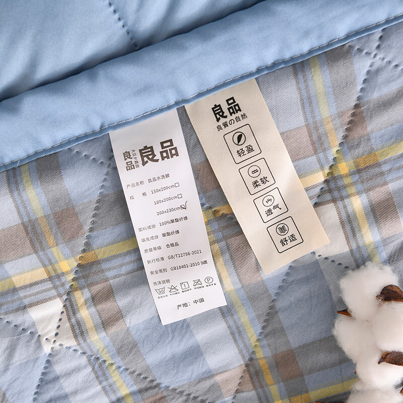 多兰诗(Duolanshi)夏凉被 可机洗小清新空调被宿舍单双人夏天薄被子 丁香格蓝 200*230cm