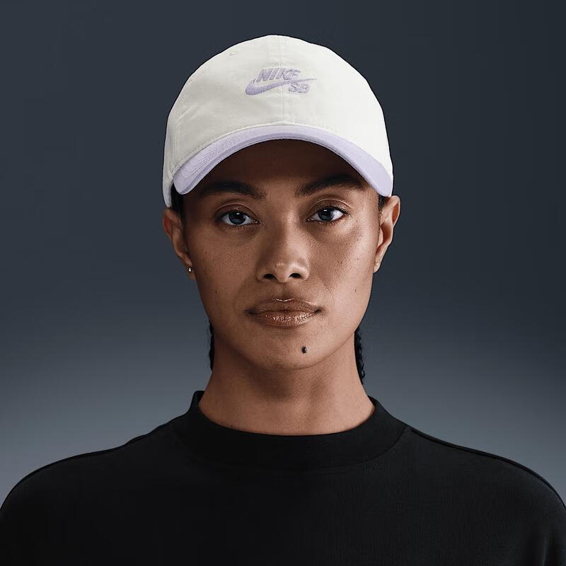 耐克（NIKE）男士運(yùn)動(dòng)休閑無結(jié)構(gòu)滑板帽可調(diào)節(jié)平檐帽 Sail/Hydrangeas/Hydrangea M/L