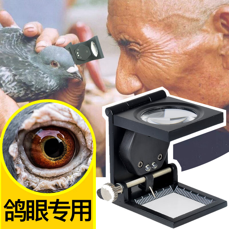 薩伽（SAGA）高倍高清便攜折疊顯微鏡兒童科學寶石鑒定鴿子眼放大鏡 C(放大)