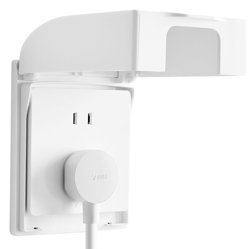 公牛（BULL）开关插座 86型开关面板防溅盒防水罩浴室防水盒F03B白（适合暗装)