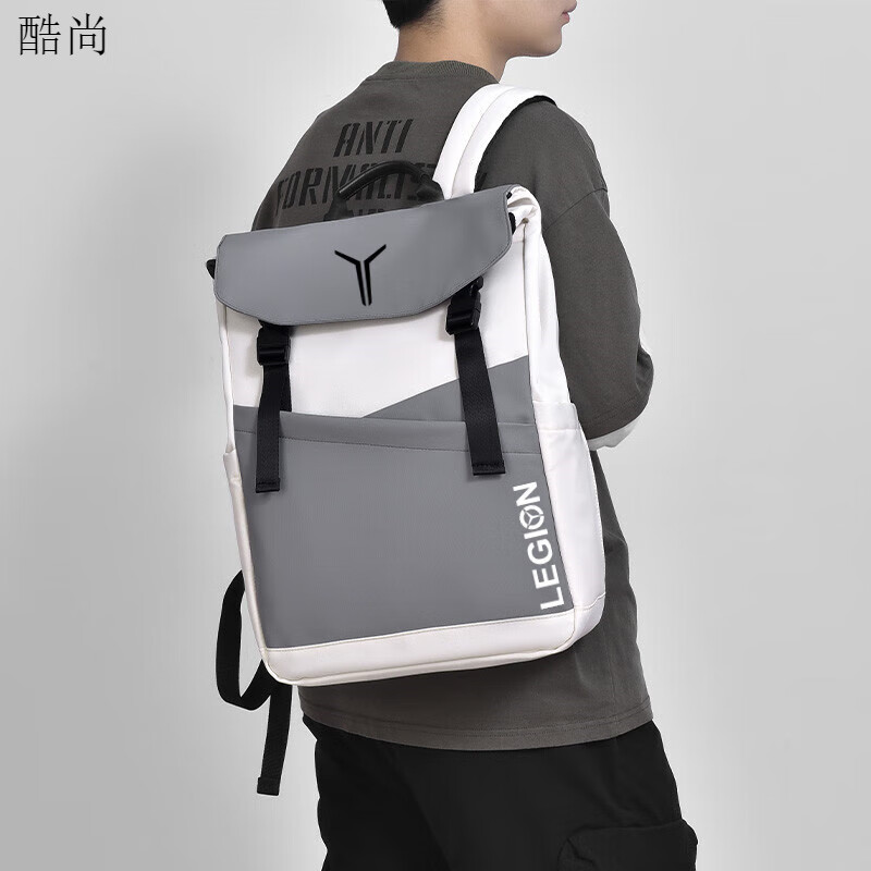 联想拯救者Y9000p电脑包16英寸Y7000p笔记本双肩书包Y9000K游戏本 升级款灰色 白Y logo 16英寸