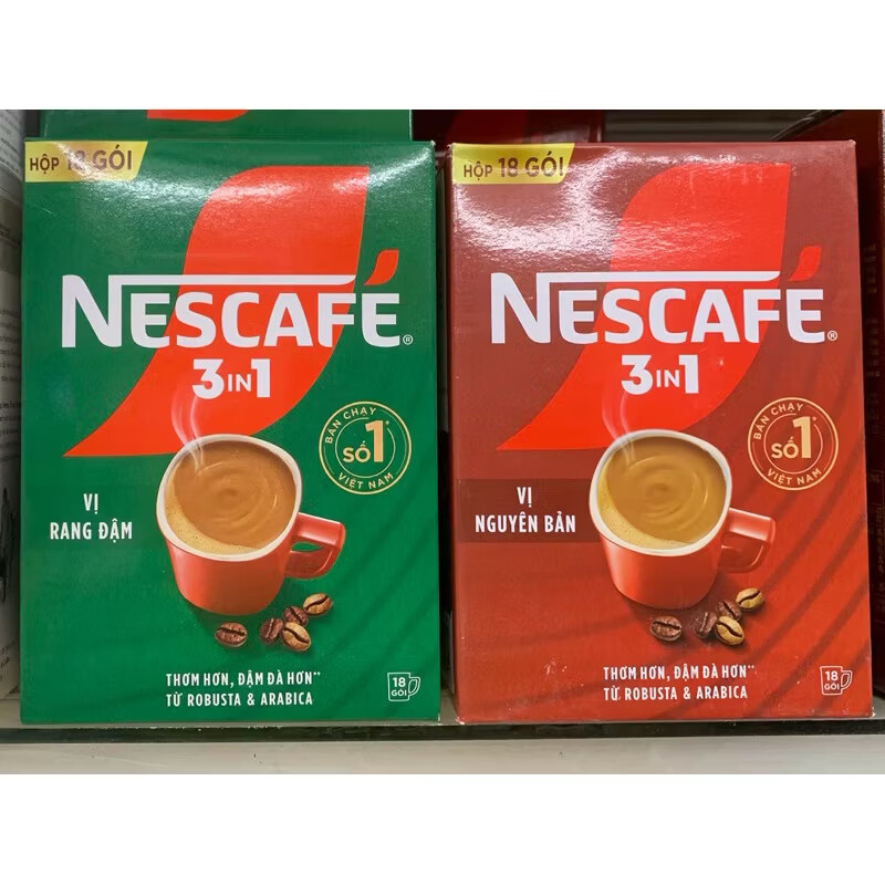 奥睿辰买2盒包邮/越南雀巢三合一速溶咖啡加浓特浓即溶红盒装288克18袋 红盒雀巢 1x18x16g