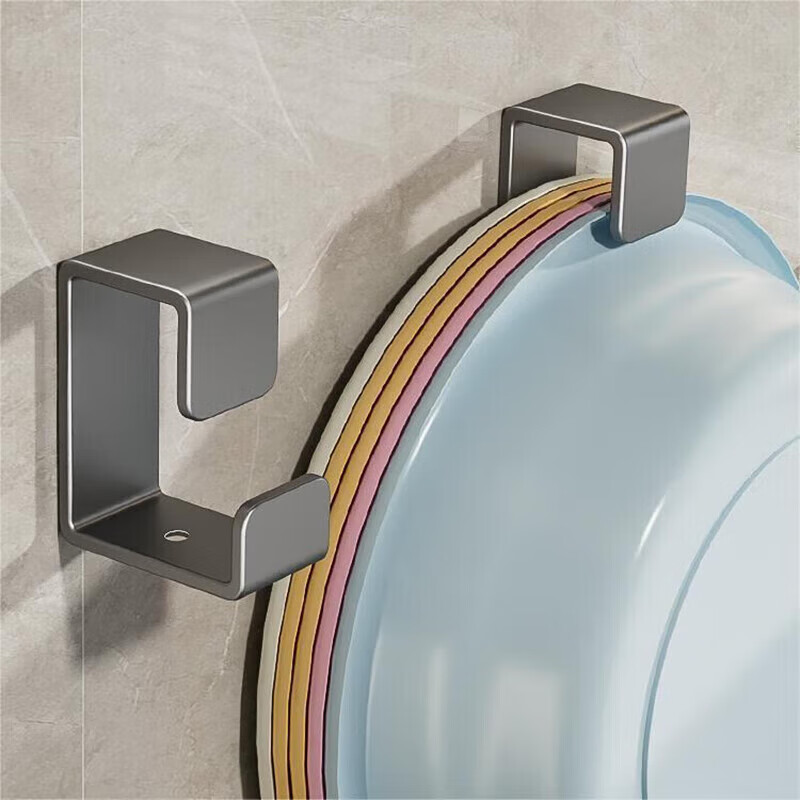 侑家良品牙刷置物架牙刷架壁掛式浴室衛(wèi)生間置物架免打孔三口之家 臉盆掛鉤加厚太空鋁