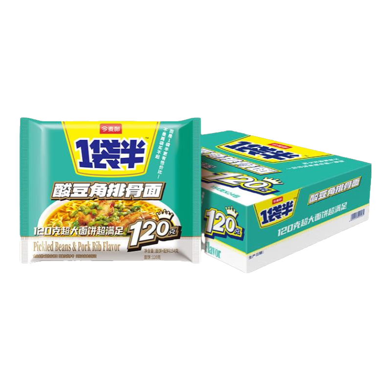 今麥郎方便面一袋半紅燒牛肉面速食面條袋裝泡面 【24袋】酸豆角排骨面