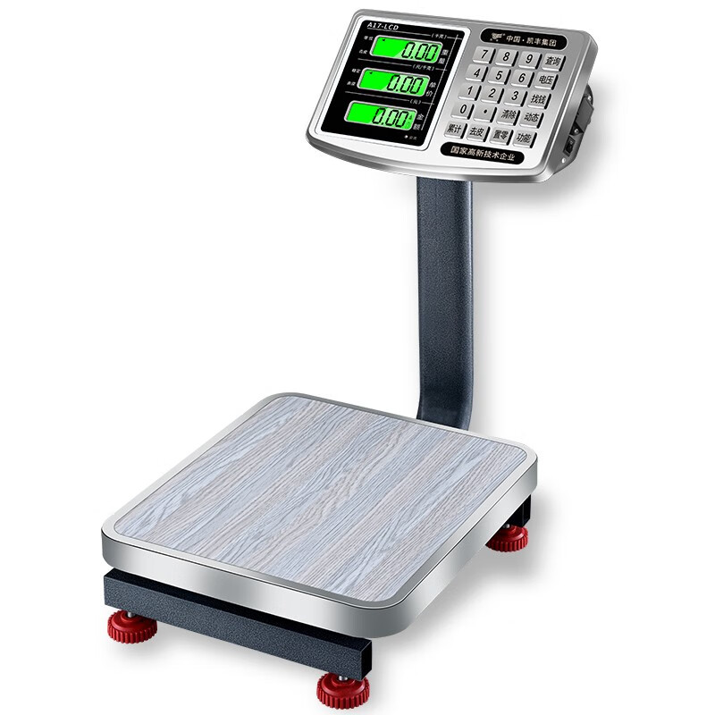 凯丰 电子秤商用 台秤30kg高精度电子称家用卖菜市场60公斤计价称 100kg黑字30*35(锂电快充)