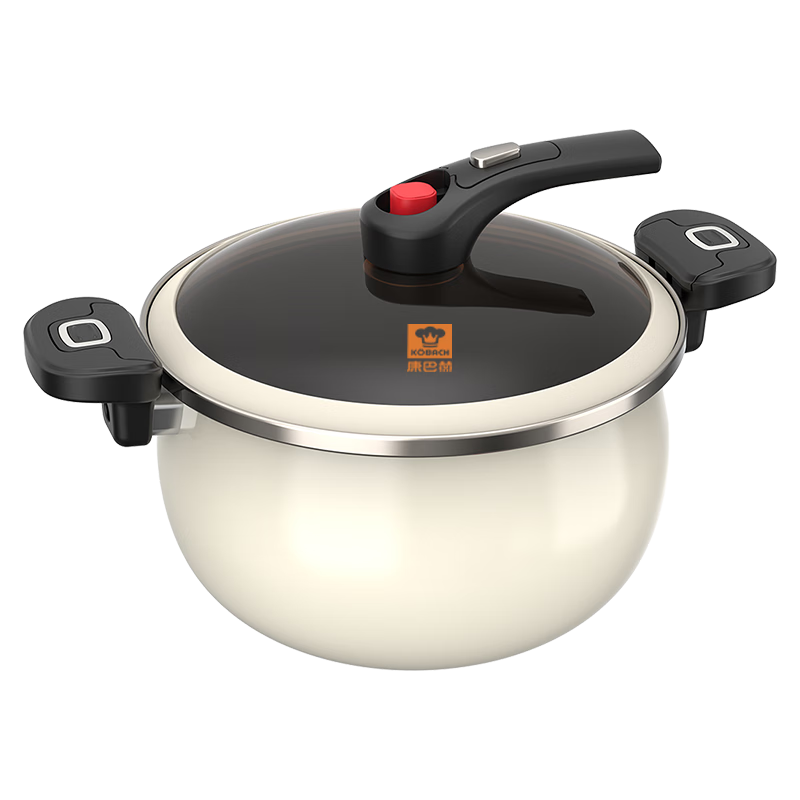 康巴赫珐琅微压汤锅精铁锅家用大容量搪瓷锅炖煮煲汤双耳炖锅 月光白 26cm 6.5L