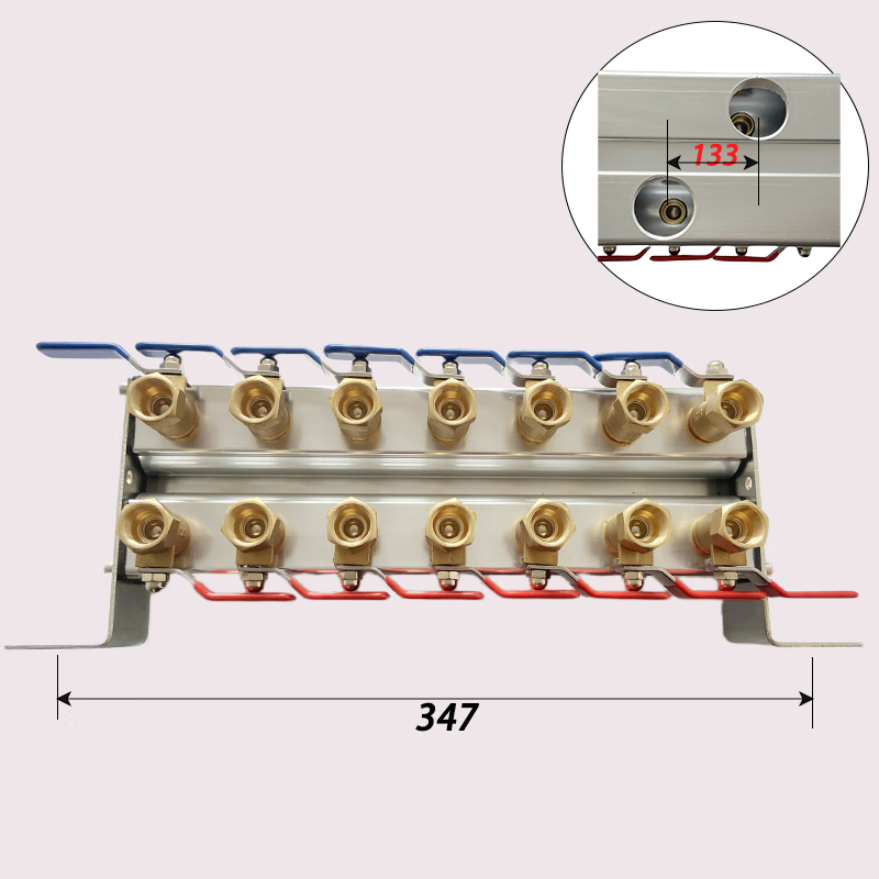 第鑫注塑机水排分流器模具冷却运水排双排水流循环分水器汇流排 七进