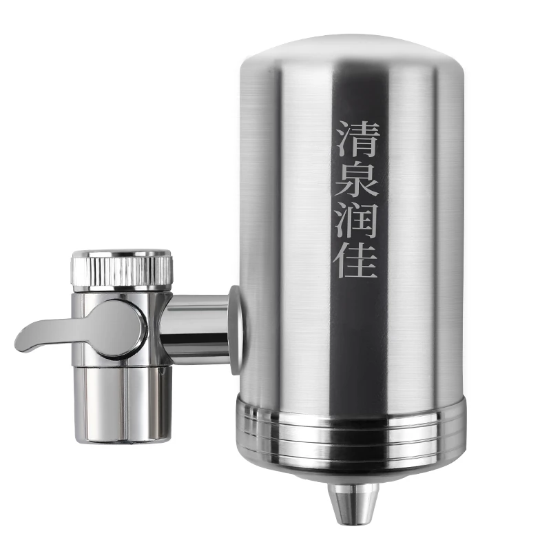 清泉润佳水龙头净水器304不锈钢家用过滤器自来水直饮除垢厨房超过滤净化 旗舰款*一机十芯+转换头大礼包 十层精滤-健康直饮-滤芯反复清洗