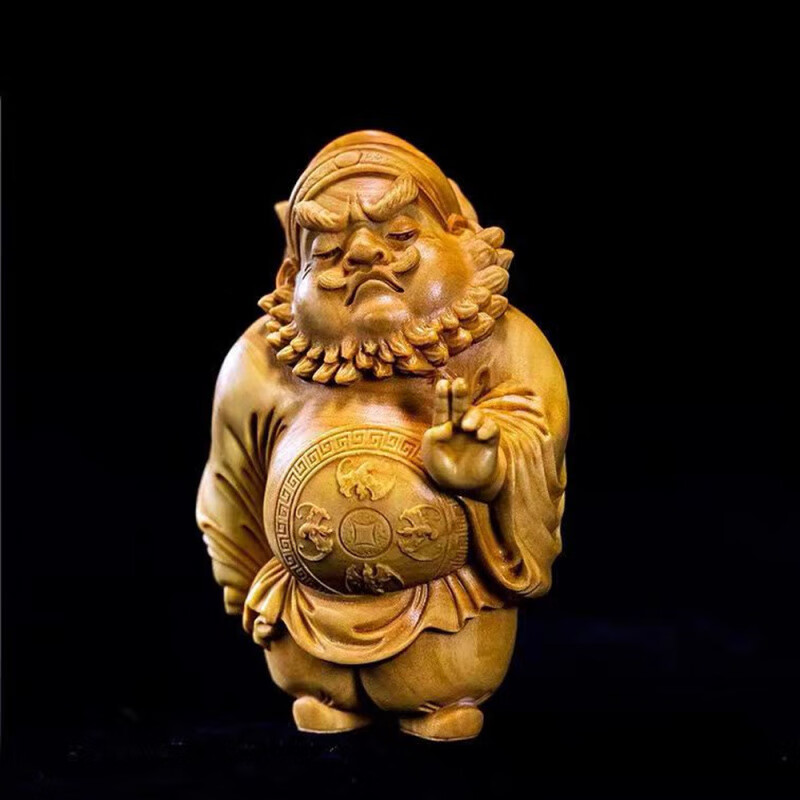 DL 1998胖東來品質(zhì)文玩手把件太行崖柏雕刻鐘馗新中式木雕把玩 太行崖柏+福鐘馗6厘米小號帶手繩