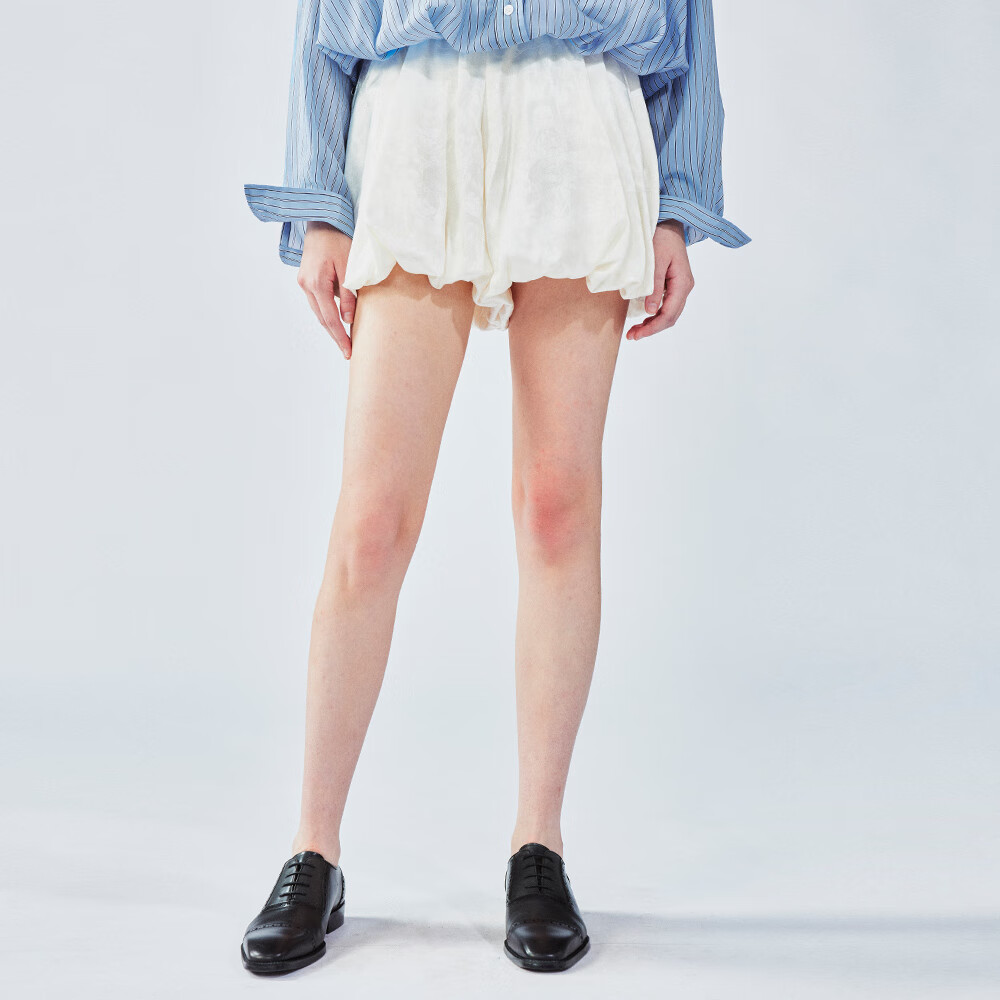 UOOYAA/乌丫2025夏季新款提花花苞裙裤 白色 M