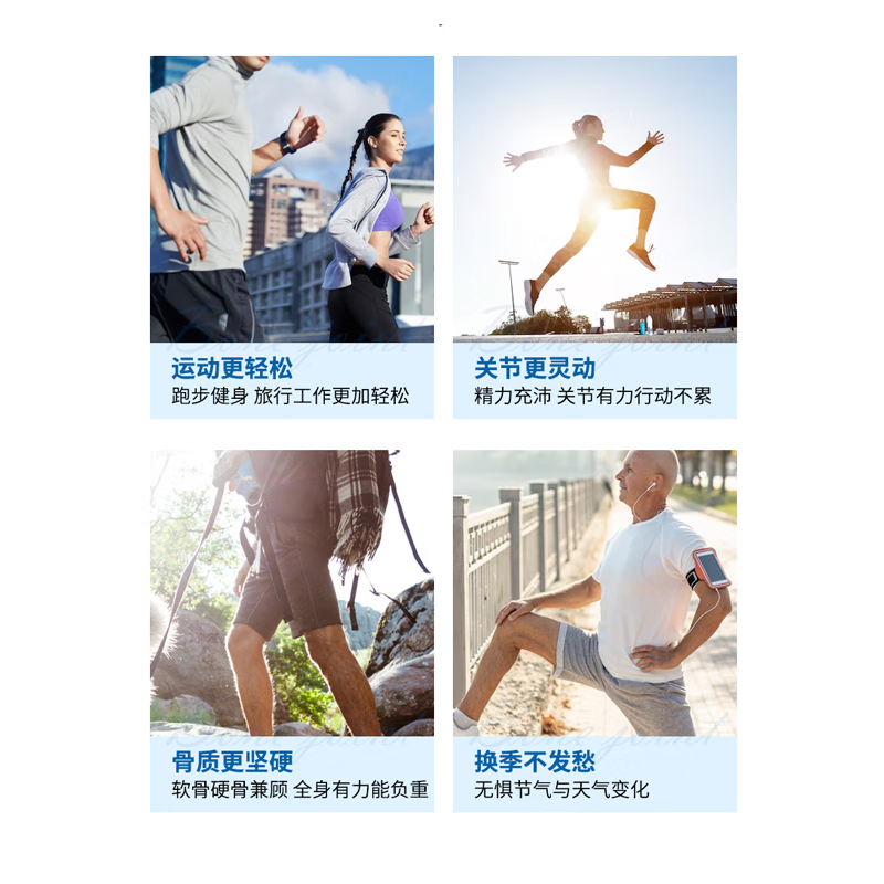 无限未来骨关节全营养素氨糖软骨素钙片葡萄糖灵膝盖骨骼中老年60粒 1瓶装【日常养护】