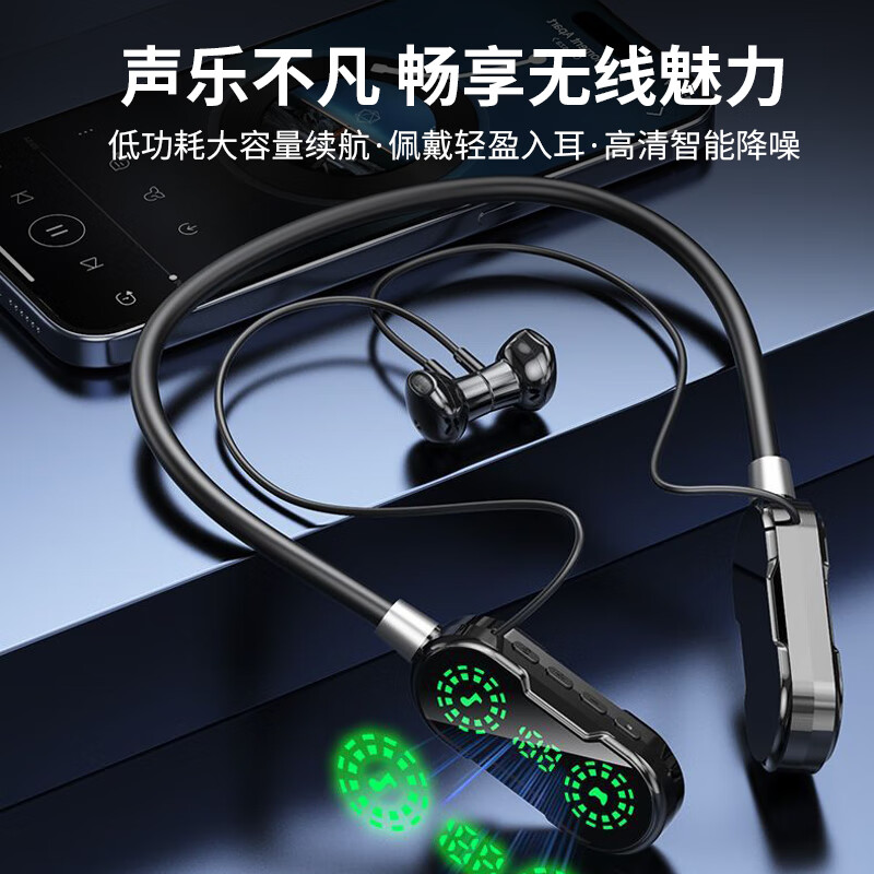 音悦虎【2025最新款】蓝牙耳机挂脖式K歌直播自带耳返混响颈挂式运动降噪超长续航高音质用华为苹果小米  橙色