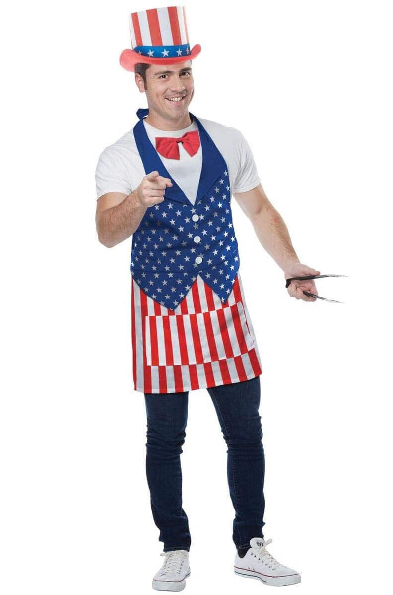 CALIFORNIA COSTUMES加州服装4th OF JULY 围裙成人紧身衣, 均码, Red/White/Blue Red/Blue/White 均码