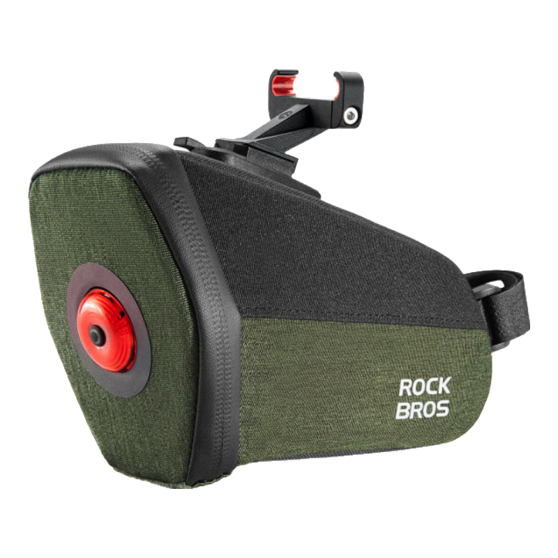 洛克兄弟（ROCKBROS）自行車包帶燈尾包山地公路折疊車后座騎行坐墊座桿鞍座包 帶燈支架款 0.45L
