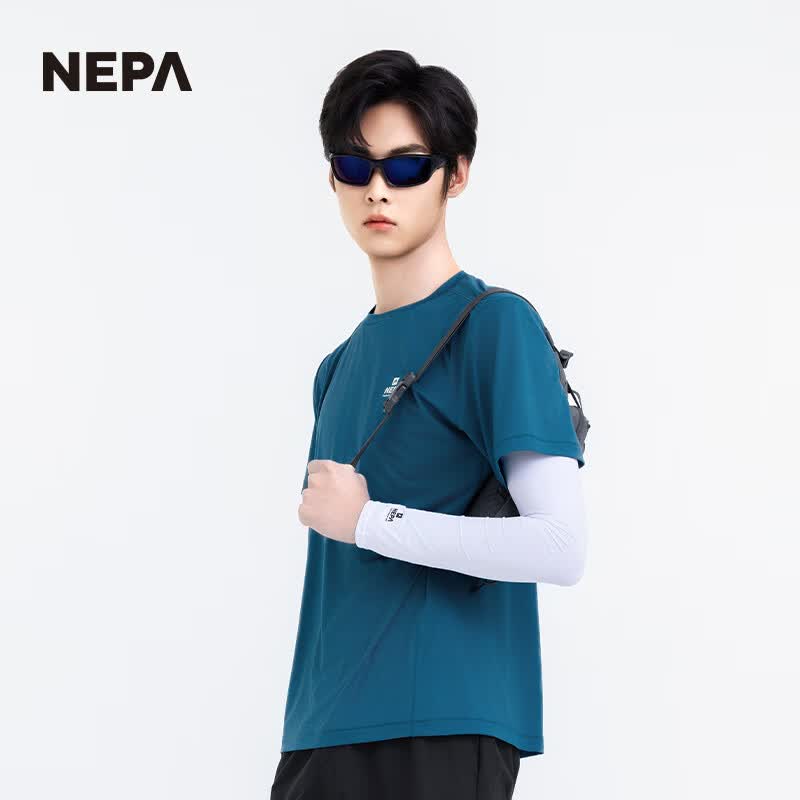 NEPA耐葩25年春夏新品男女款弹性凉爽遮阳袖套7LC7907 白色A00 M