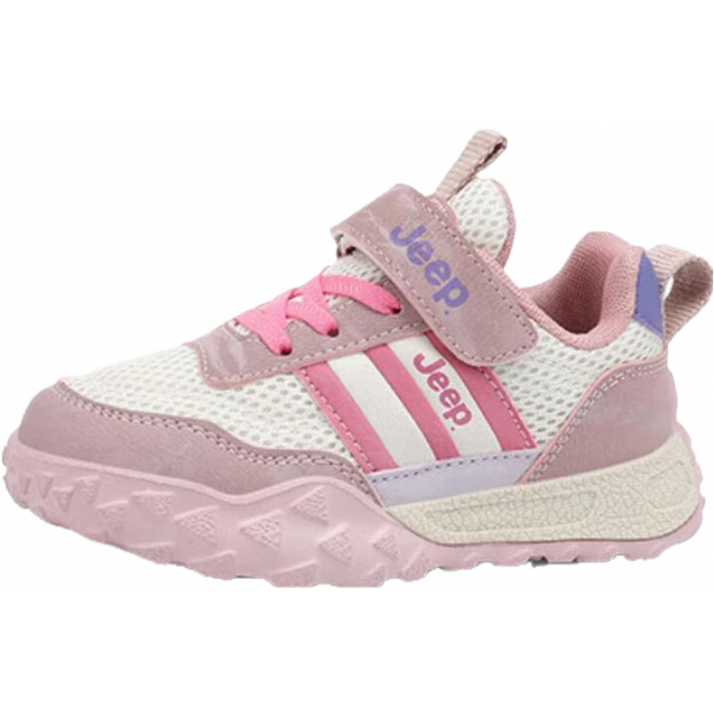 Jeep吉普儿童运动鞋男童鞋2025春夏季女童耐磨小学生登山鞋休闲板鞋 深蓝红-网面 33 鞋内长约21.1cm