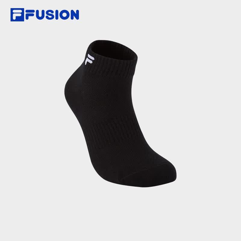 FILA FUSION斐乐潮牌情侣款低腰袜秋新款运动袜简约舒适短袜 深黑-BK S