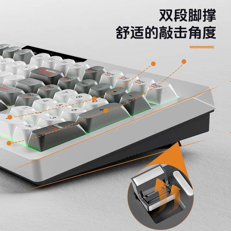 狼途L102Pro机械手感键盘蓝牙无线有线三模薄膜静音键盘鼠标RGB办公游戏防尘防溅水102键盘支持Mac L102蓝天【有线版】