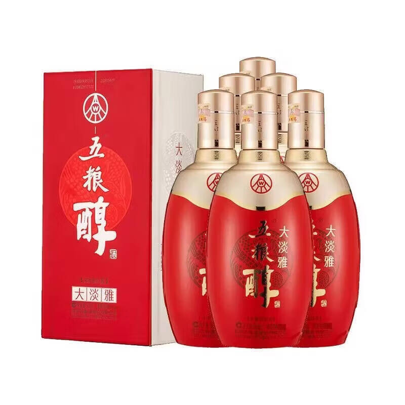 五粮液【喜酒】五粮醇浓香型粮食白酒商务宴请整箱装 50度五粮醇(大淡雅)500ml*6瓶/箱