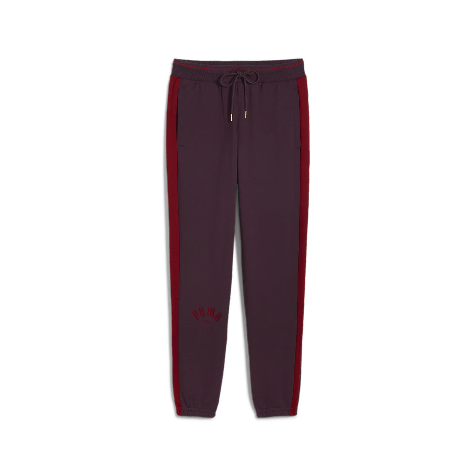 PUMA 彪馬 男式 標志性 T7 毛圈布運動褲, Midnight Plum Aw24, L Midnight Plum Aw24 L