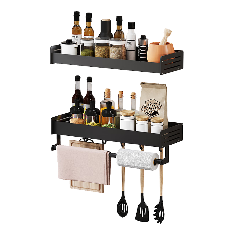 UOEN厨房用具置物架大全调料置物架壁挂放调味品油盐酱醋厨具收纳架子