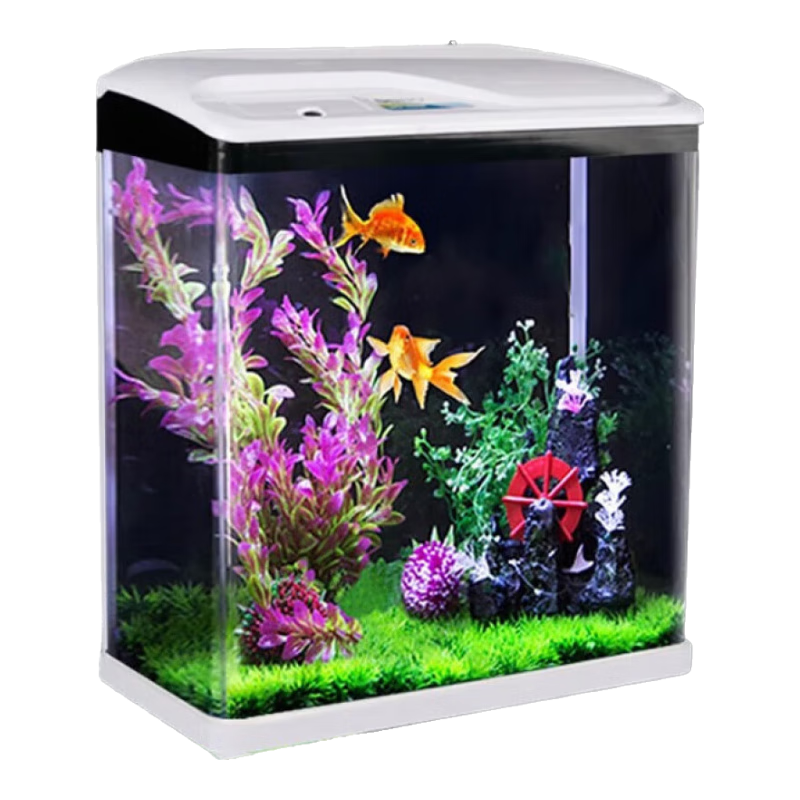 松寶小型魚(yú)缸水族箱客廳家用造景超白玻璃魚(yú)缸小型生態(tài)桌面金魚(yú)缸 240套餐一