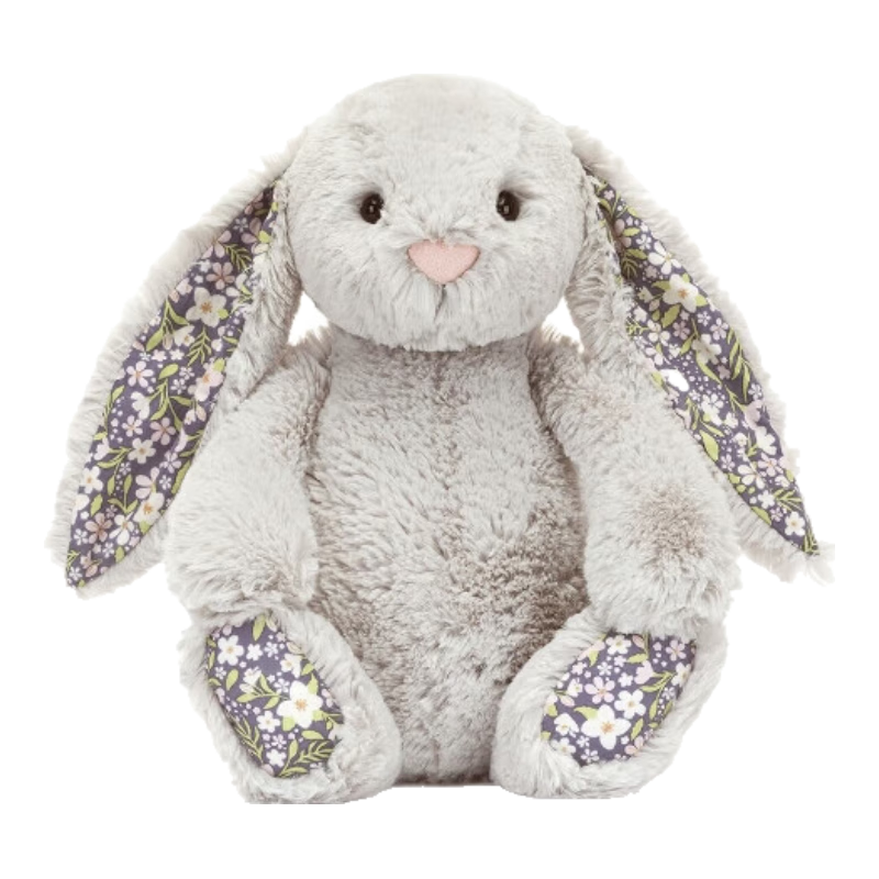 Jellycat英国jellycat花布邦尼兔毛绒玩具兔子玩偶38节礼物复活节 布络木(银灰色) 31cm
