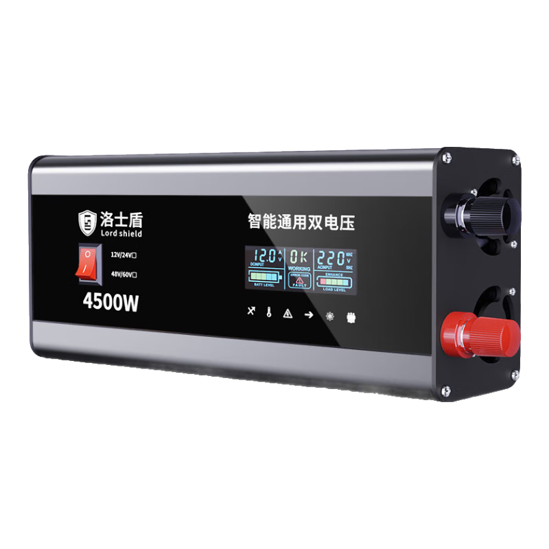 洛士盾純正弦波12V24V48V轉(zhuǎn)220V車載家用大功率8000W電瓶轉(zhuǎn)換器噐 通用加強版12v24v4500W(接