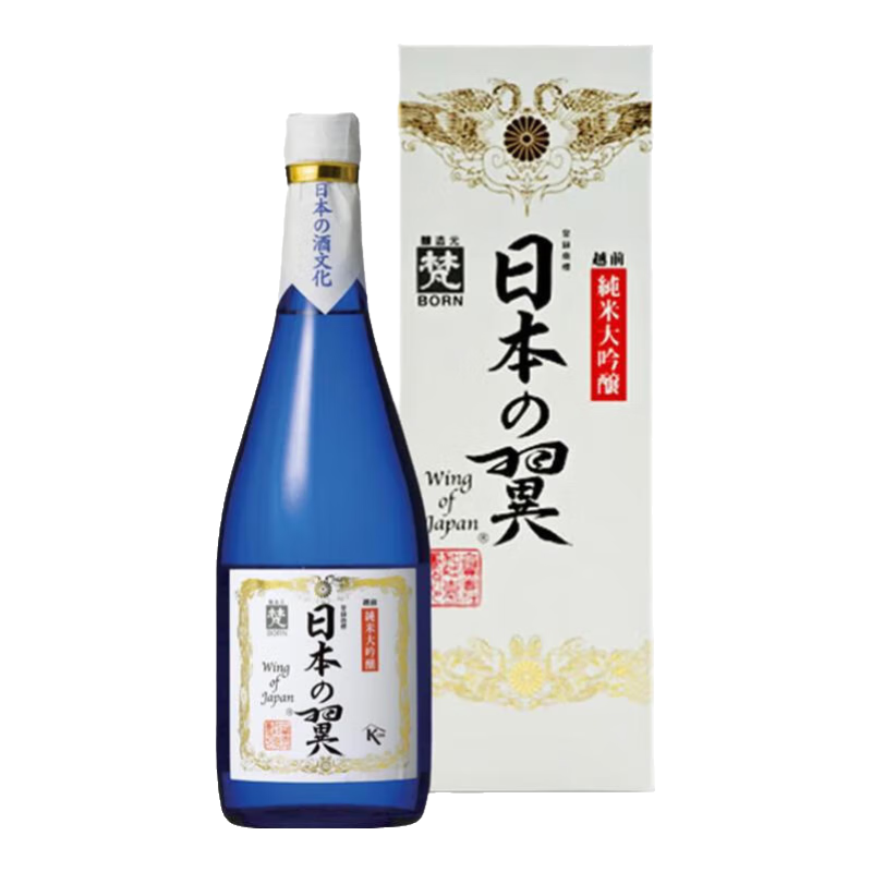 梵清酒 米酒 纯米大吟酿清酒 原瓶进口洋酒 无过滤纯米大吟酿山田锦 梵 日本之翼720ml