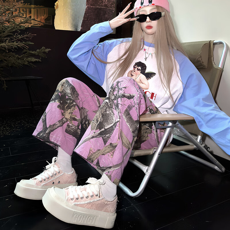 共迹gongji周深同款厚底帆布鞋厚底鞋女鞋秋季2025增高板鞋小白鞋运动休闲鞋 桃夭粉 /偏大一码 40