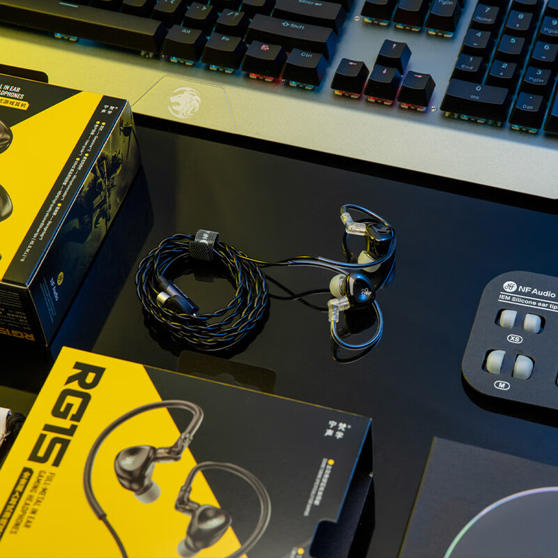 宁梵声学NF Audio 宁梵刺客信条：幻景联名RG15 APEX CS:GO 吃鸡耳机 FPS游戏耳机 HIFI耳机  黑色