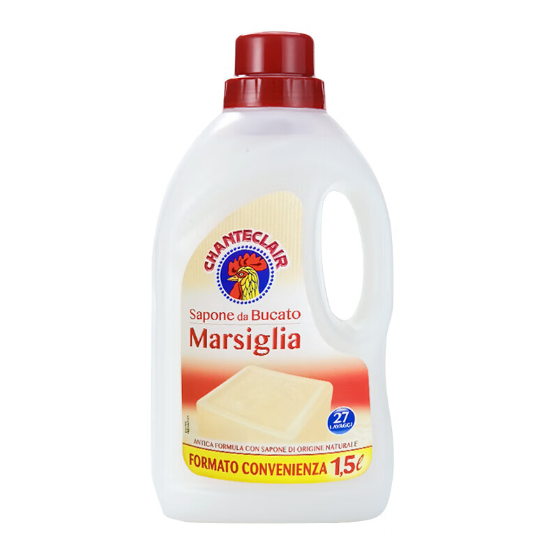 大公鸡管家洗衣液香味持久留香型深层洁净洗衣服涤剂衣物清洁洗衣皂液 （1.5L）马赛洗衣液*1瓶
