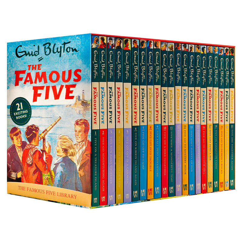 五个小伙伴历险记 21册礼盒装 The Famous Five 英文原版小说 中小学英语课外阅读桥梁书 疯狂侦探团 伊妮德·布莱顿