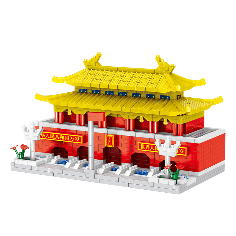 哲高 积木拼装建筑城堡模型摆件微颗粒成人拼插玩具儿童生日礼物 天安门（乐智系列）