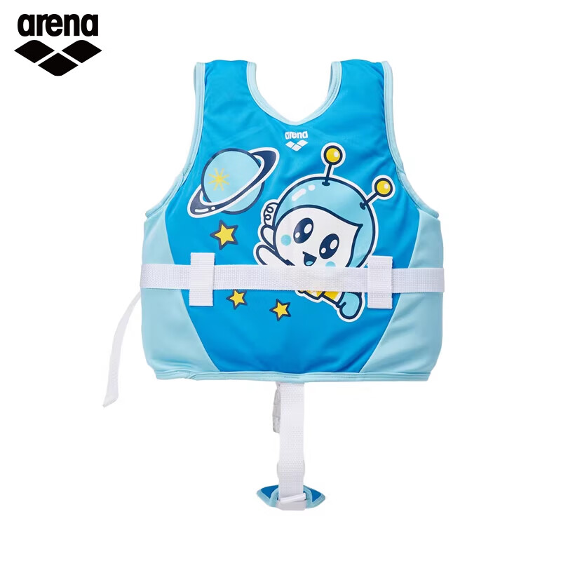 阿瑞娜（arena）阿瑞娜兒童kids系列進(jìn)口印花游泳衣訓(xùn)練款浮水浮力衣救生衣 BLU M
