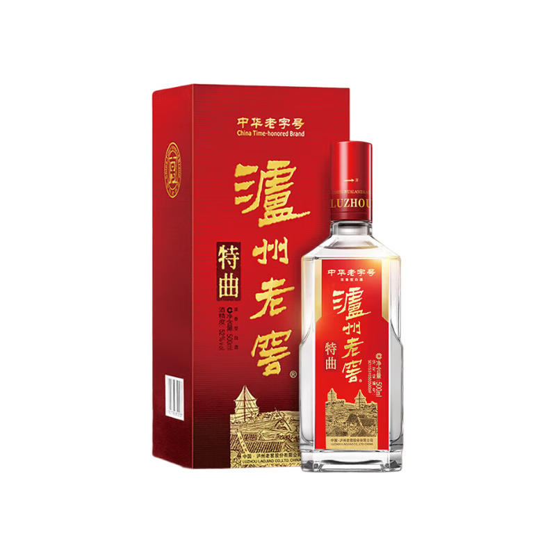 再降价、plus：泸州老窖 特曲 浓香型白酒 52度500ml 单瓶