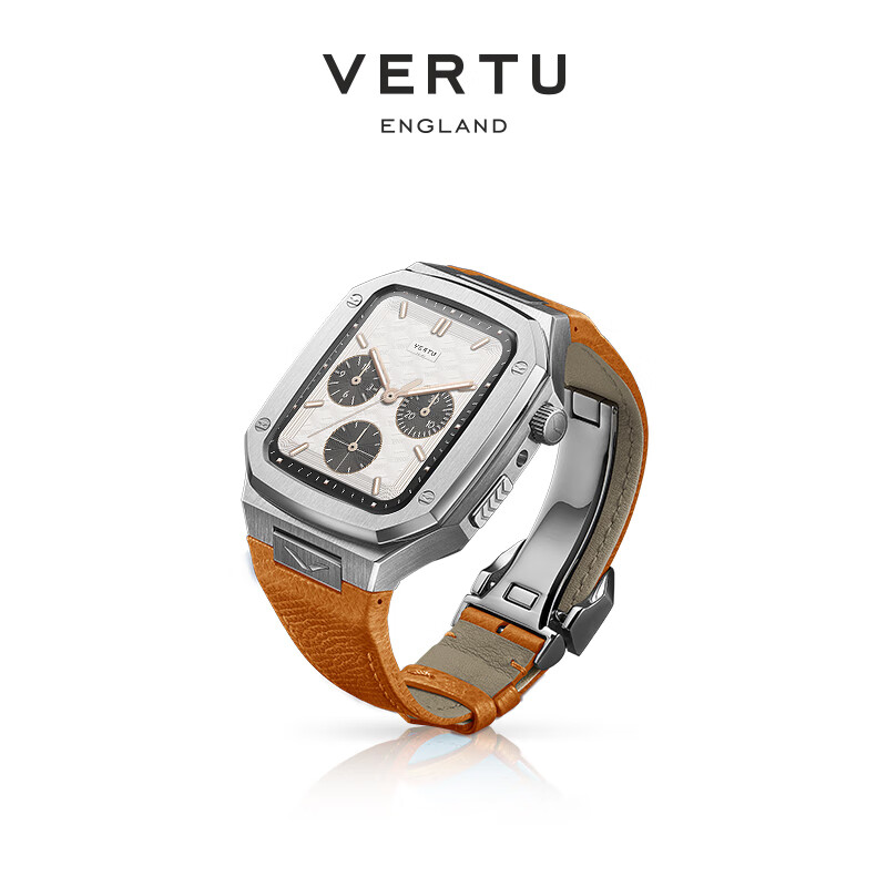VERTU【七夕礼物】威图纬图官方手表watch新款智能手表运动电话腕表高奢测心率血氧男士女士定制礼盒 原钢-橙色小牛皮