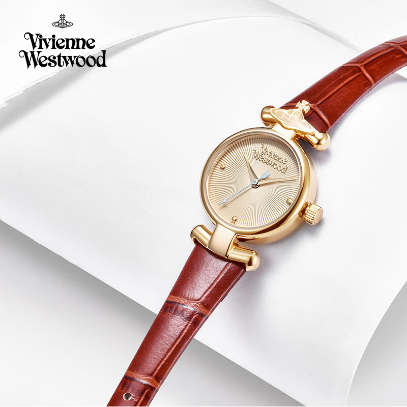 薇薇安·威斯特伍德（Vivienne Westwood）西太后手表女士真皮腕表女生日七夕情人节礼物送女生女友V090GD