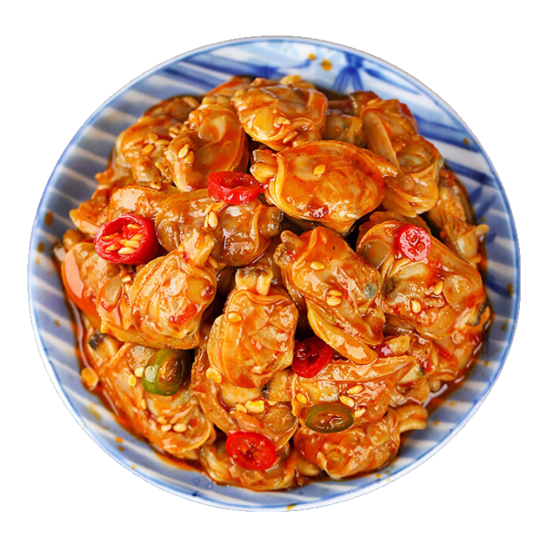 海兔扇贝蛤蜊肉海鲜罐头休闲解馋下饭下酒菜开罐即食速食代餐整箱 100g(净重)  【解馋】麻辣扇贝1罐装