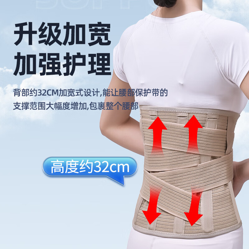 圣立臣医用级胸腰椎术后加宽护腰带腰椎骨折腰间盘膨出劳损钢板支撑腰托 【旗舰款】6根钢板支撑+增压气囊 M(适用体重80-115斤)