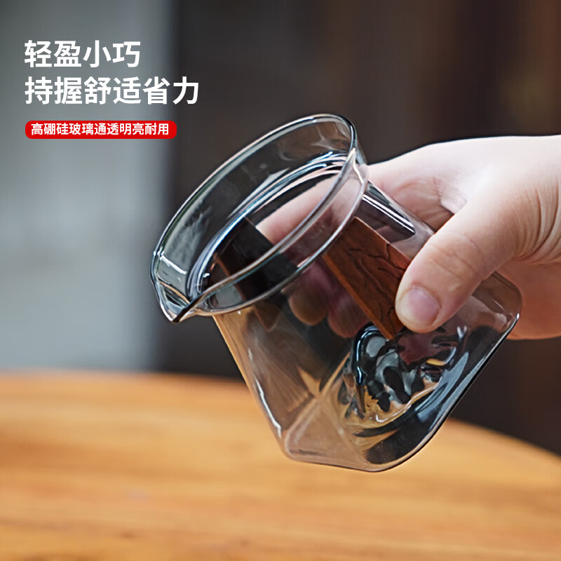 全度耐热高硼硅玻璃盖碗功夫茶具三才杯泡茶碗手防烫抓泡茶杯沏茶碗 祥云冰山盖碗灰色320ml