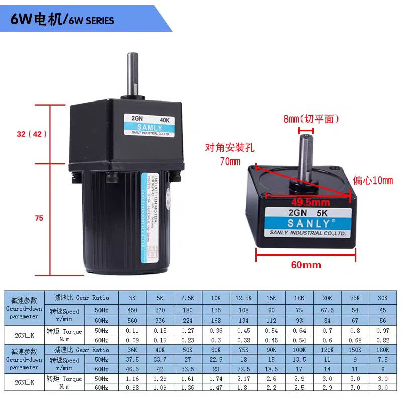 永力電機(jī)單相調(diào)速6W-250W交流減速馬達(dá) 一體式電機(jī)交流220V 定速6W+減速機(jī)3-180比 比數(shù)請(qǐng)備注