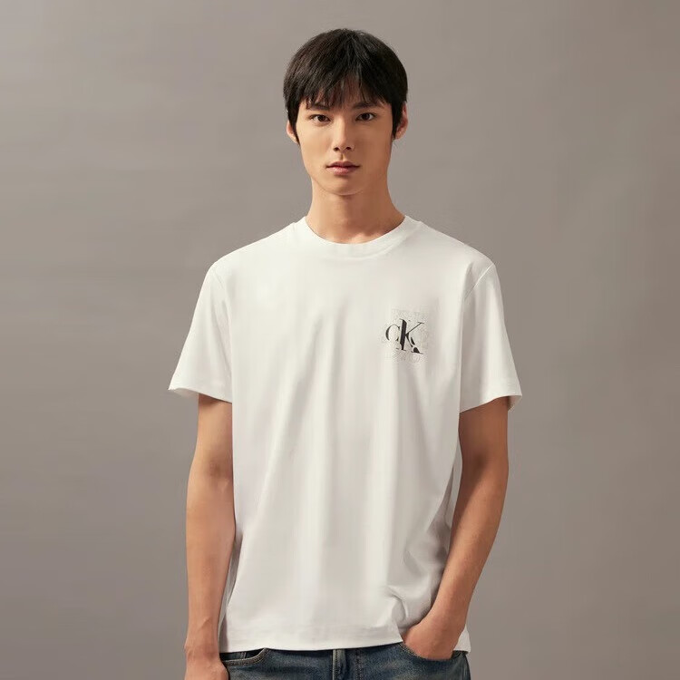 Canter Koala2025新款 男装夏款ck短袖男t恤字母印花圆领体恤上衣男121 121 黑色 M /170建议105-120斤