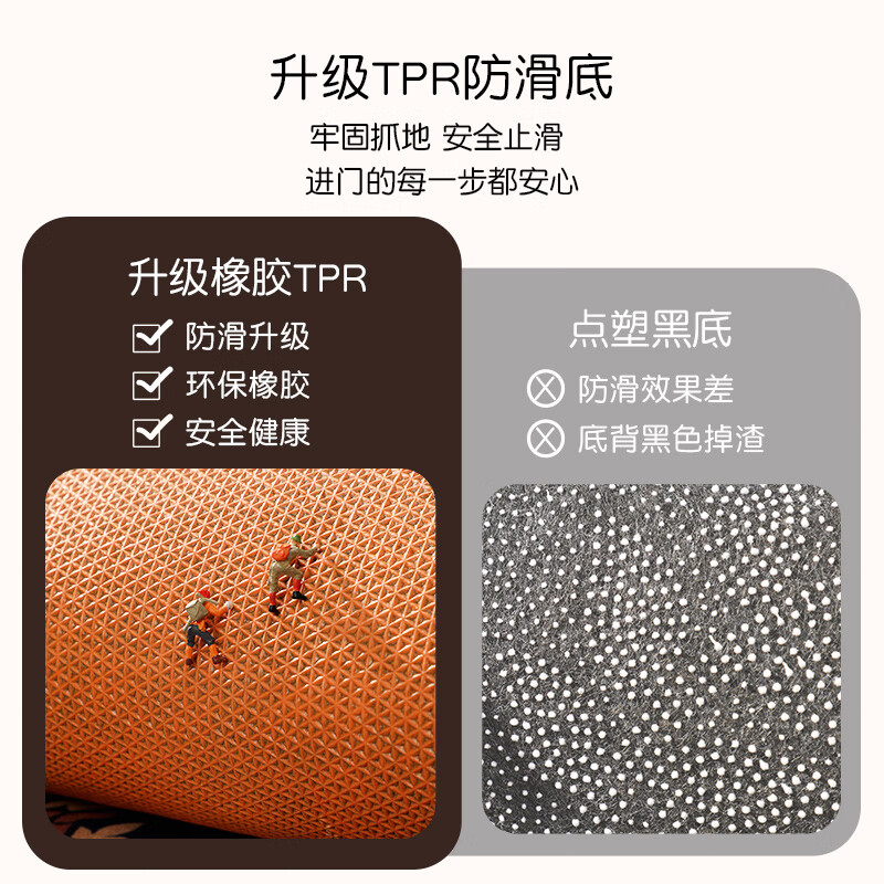 尚美巢品入户地垫北欧风进门防滑脚垫门厅高级感玄关门垫大门口可裁剪地毯 凝香-春山-棕 60*90cm