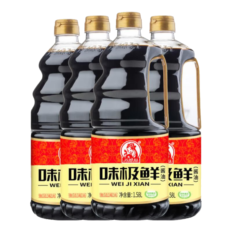 巧媳婦味極鮮醬油生抽桶裝釀造醬油炒菜涼拌調(diào)味家用醬油1.58L 1.58L*4桶味極鮮