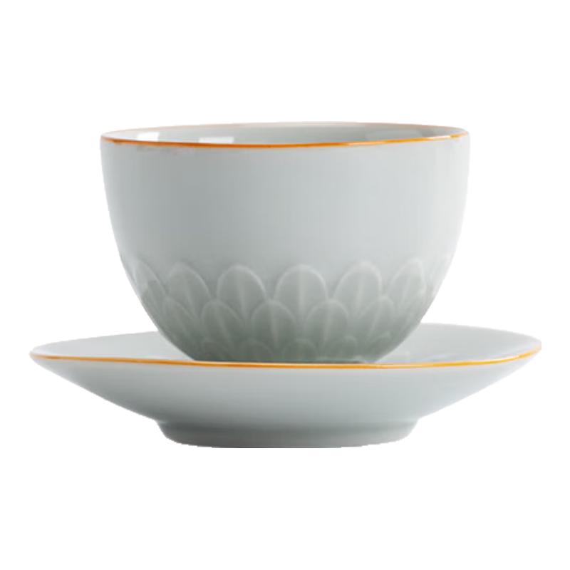 南山先生 功夫茶具配件陶瓷防燙茶杯墊茶杯組合茶道配件蓮瓣杯墊 蓮瓣杯墊_單杯墊