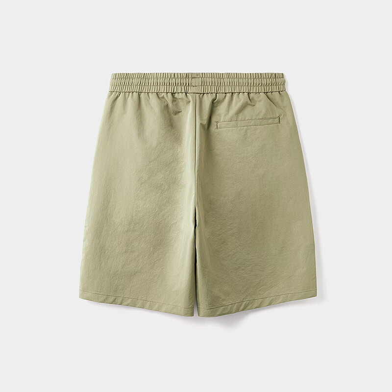 黑鲸海澜之家旗下腰间抽绳休闲中裤男2025年夏季新品宽松直筒裤男 卡其09 2XL