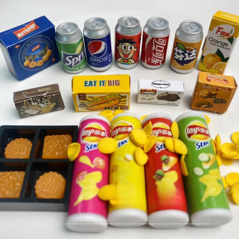益宝王国迷你小玩具超小迷你版 微缩罐装薯片迷你食玩零食模型拍照
