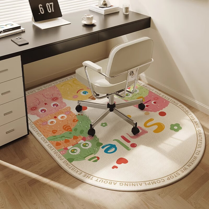 茵尚卧室电脑椅地垫儿童学习区椅子地毯书房书桌转椅下防滑脚垫子拱形
