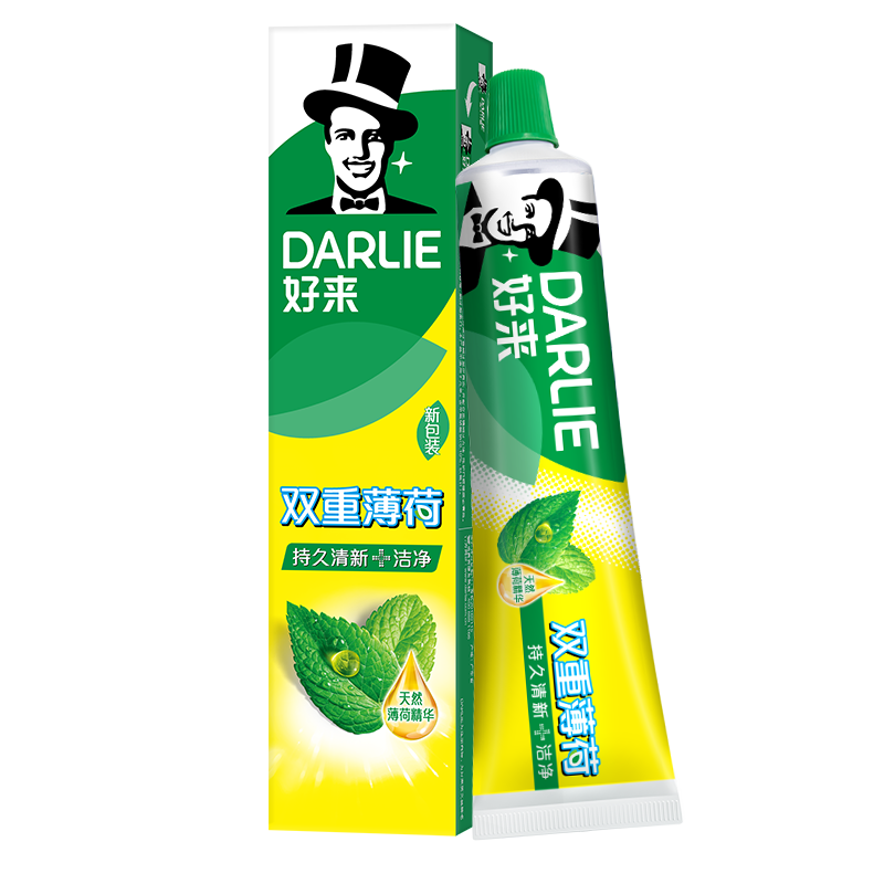 好来(原黑人)双重薄荷牙膏持久清新口气防蛀固225g（新旧随机）